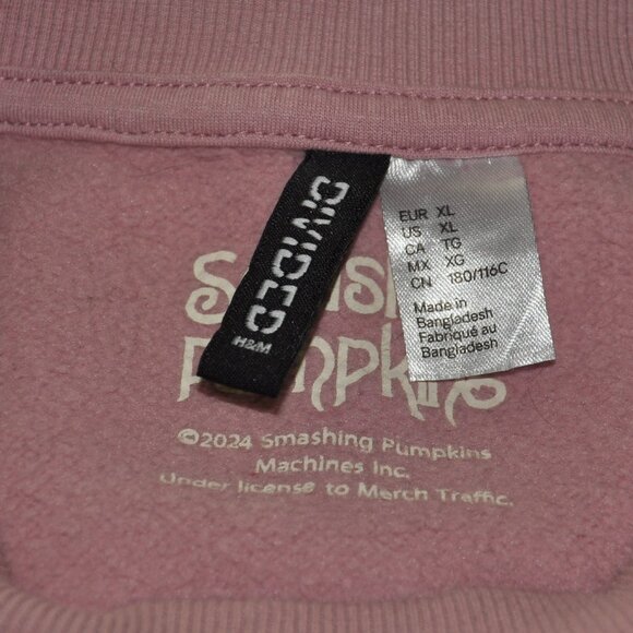 Smashing Pumpkins Cat Wedding Intoxicated Madness Pink Divided H&M Sweater XL - Picture 4 of 5